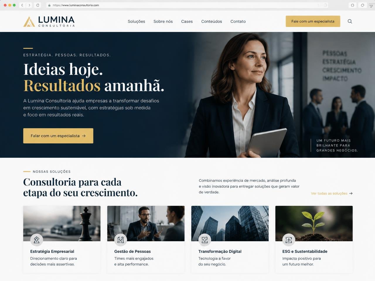 Projeto conceitual Lumina Consultoria